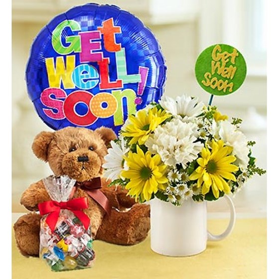Send Flowers And More: Get Well Flower Bouquet